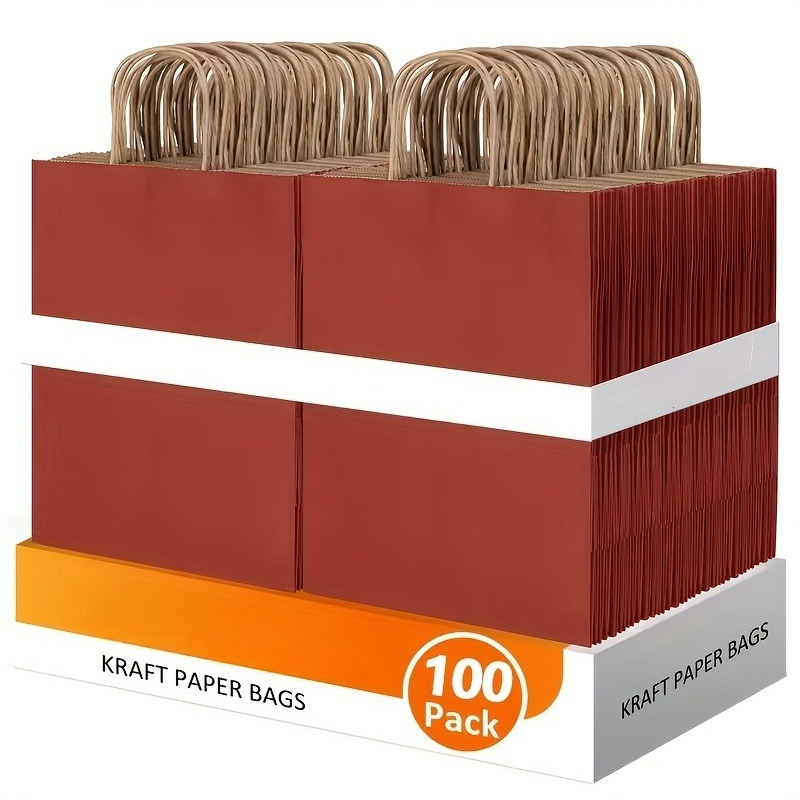 Wedding Supply Shops - 100pcs Red Paper Gift Bags With