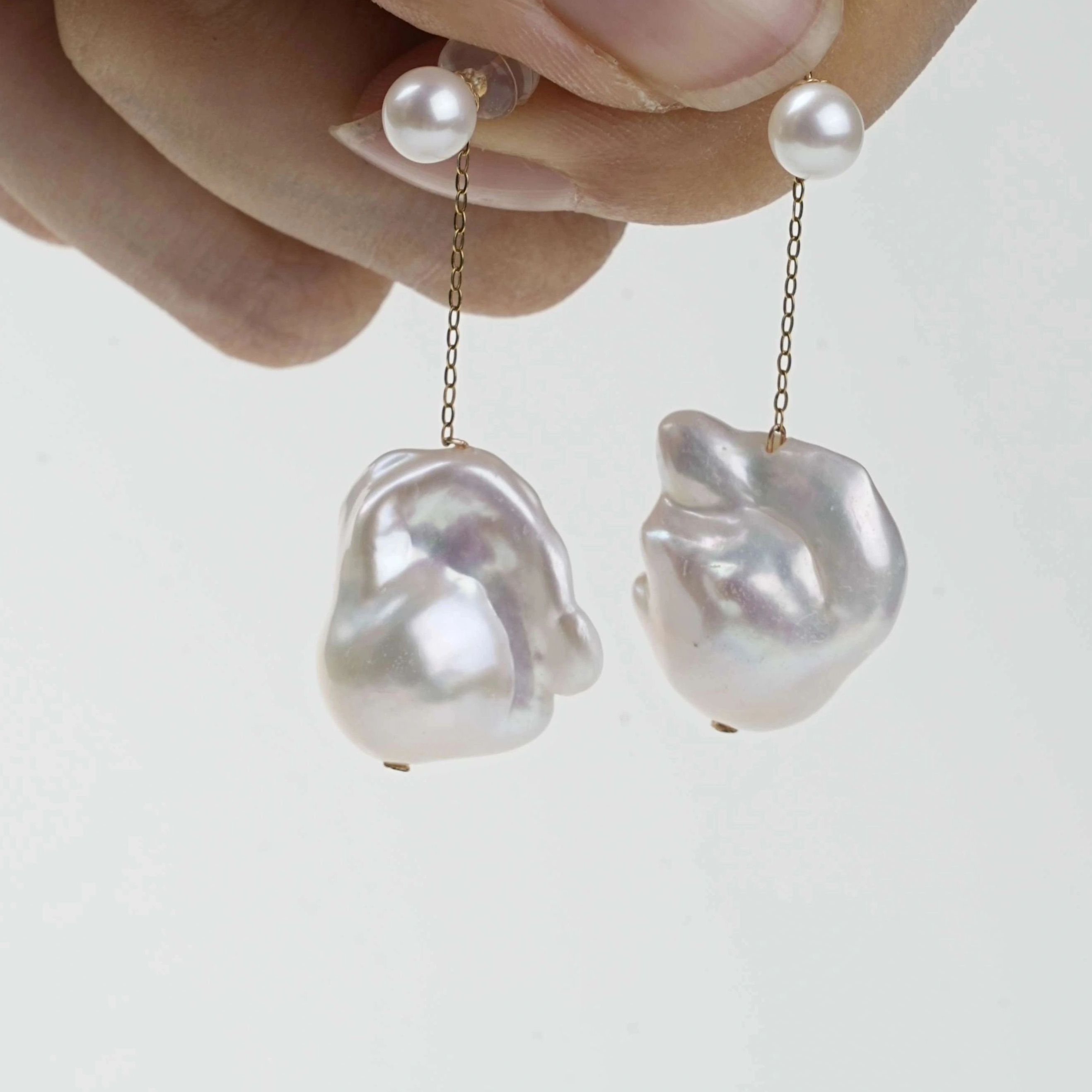 Wedding Package Gold - XF800 Natural Irregular 18K Gold Earring