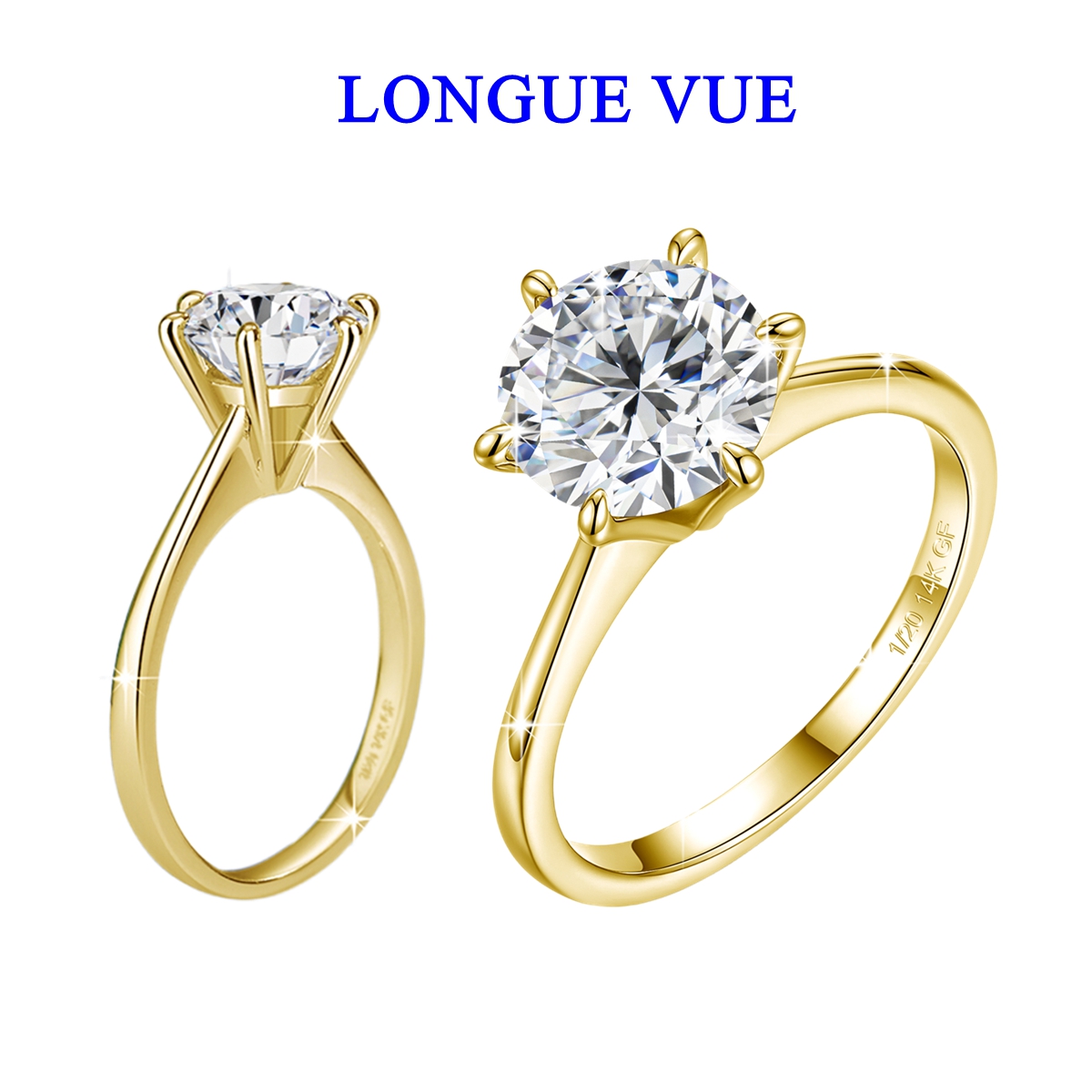 Wedding Packaging - 3ct Moissanite Engagement Ring 14K Gold