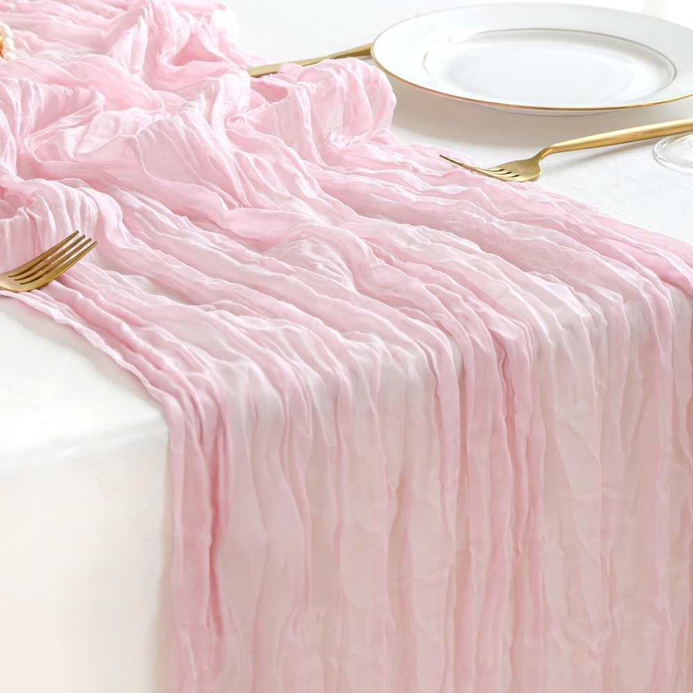 Wedding Ceremony Supply - Pink Cheesecloth Table Runner Wedding Bridal