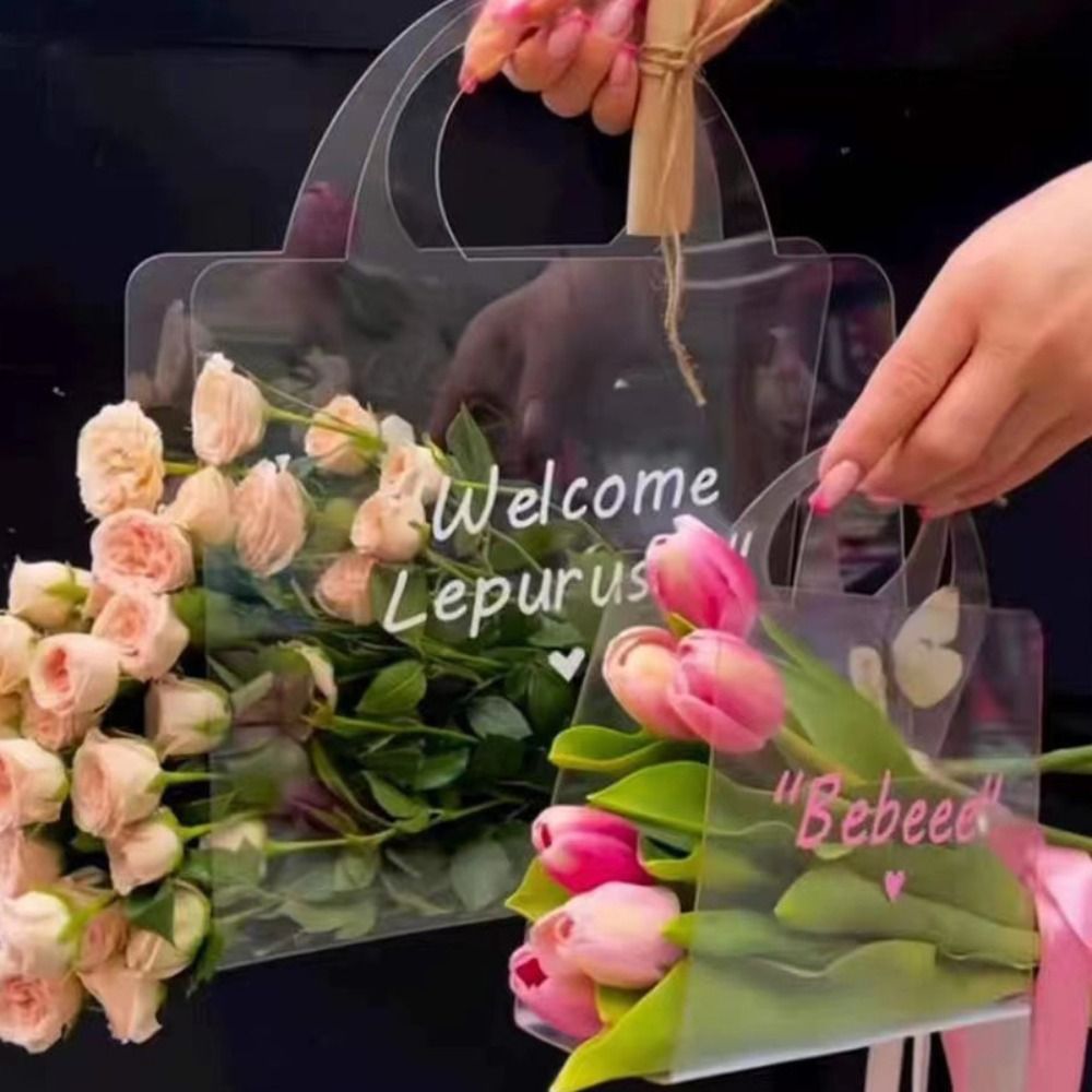 Wedding Packaging - Packaging Bags PET Transparent Flower Handbag