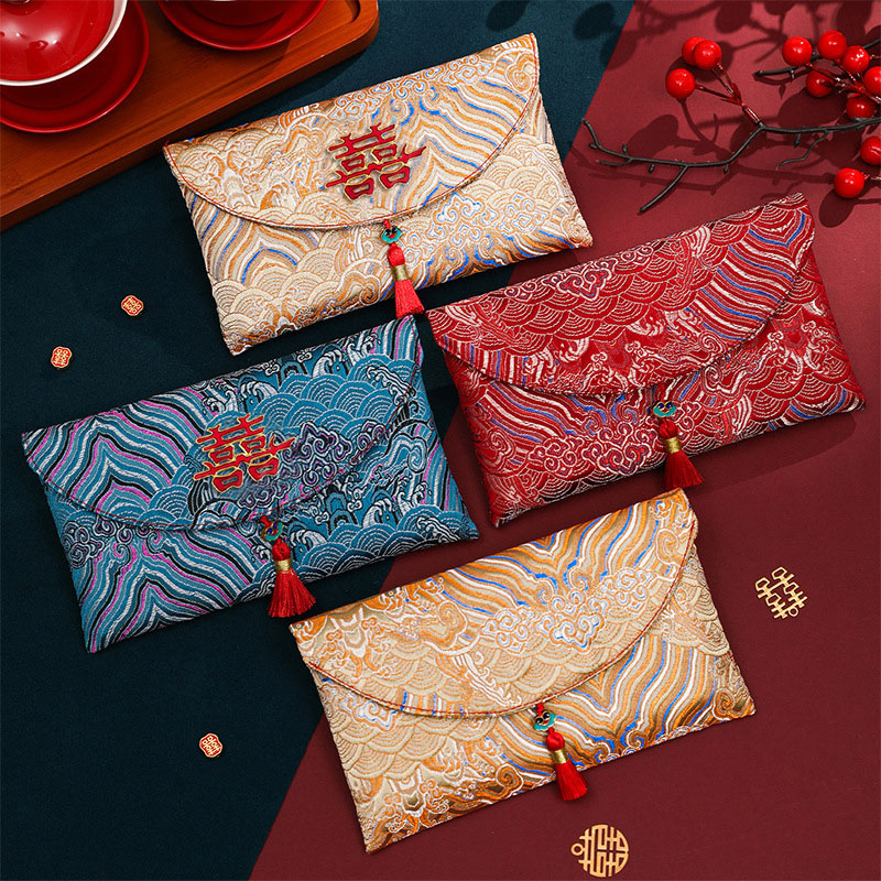 2 Pcs Brocade Embroidery Fabri - đánh giá và giá Wedding Envelopes