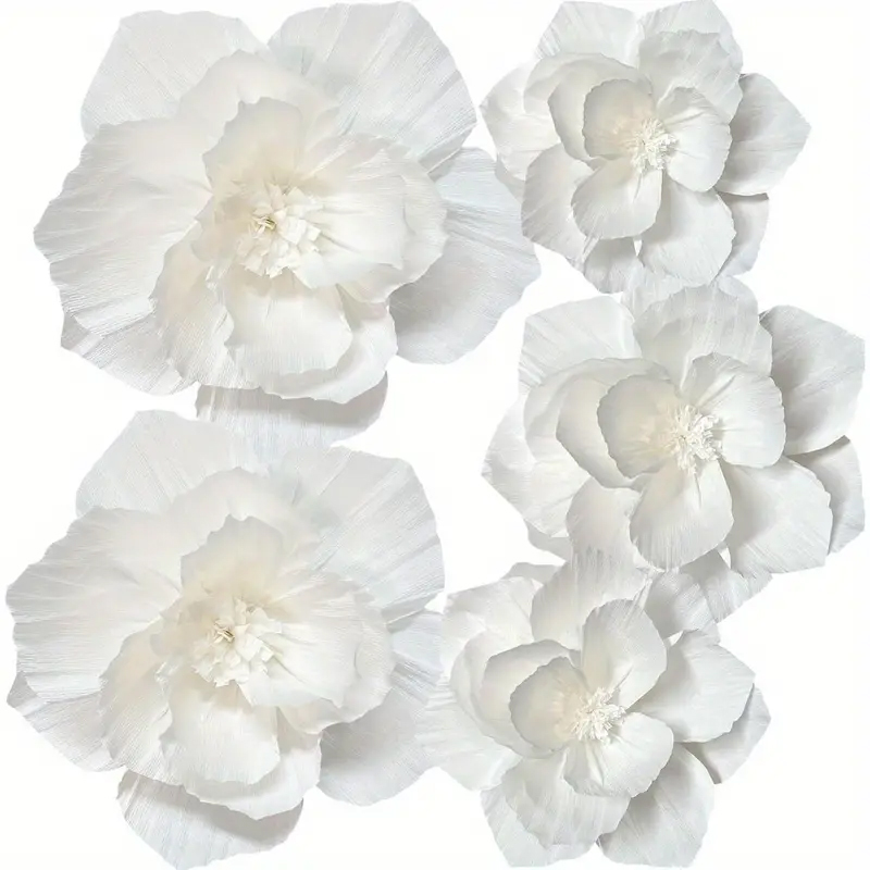 5 Packs of White Paper Flowers - đánh giá và giá Wedding Power Supply