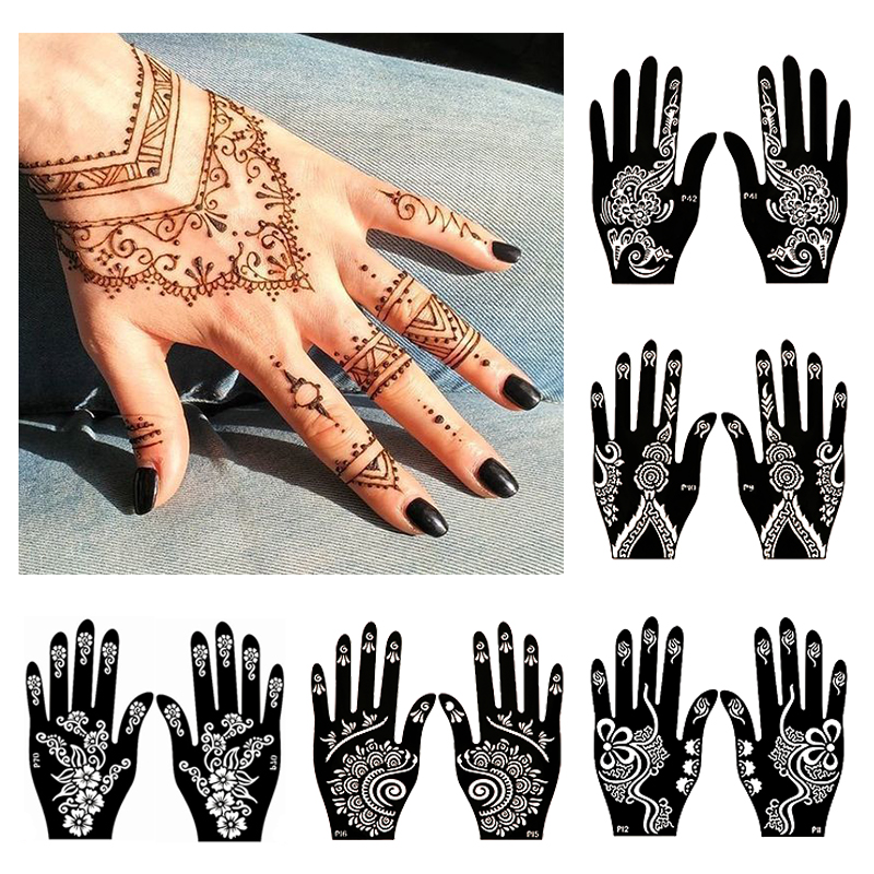 2pcs Henna Tattoo Stencils Tem - đánh giá và giá Indian Wedding Supply