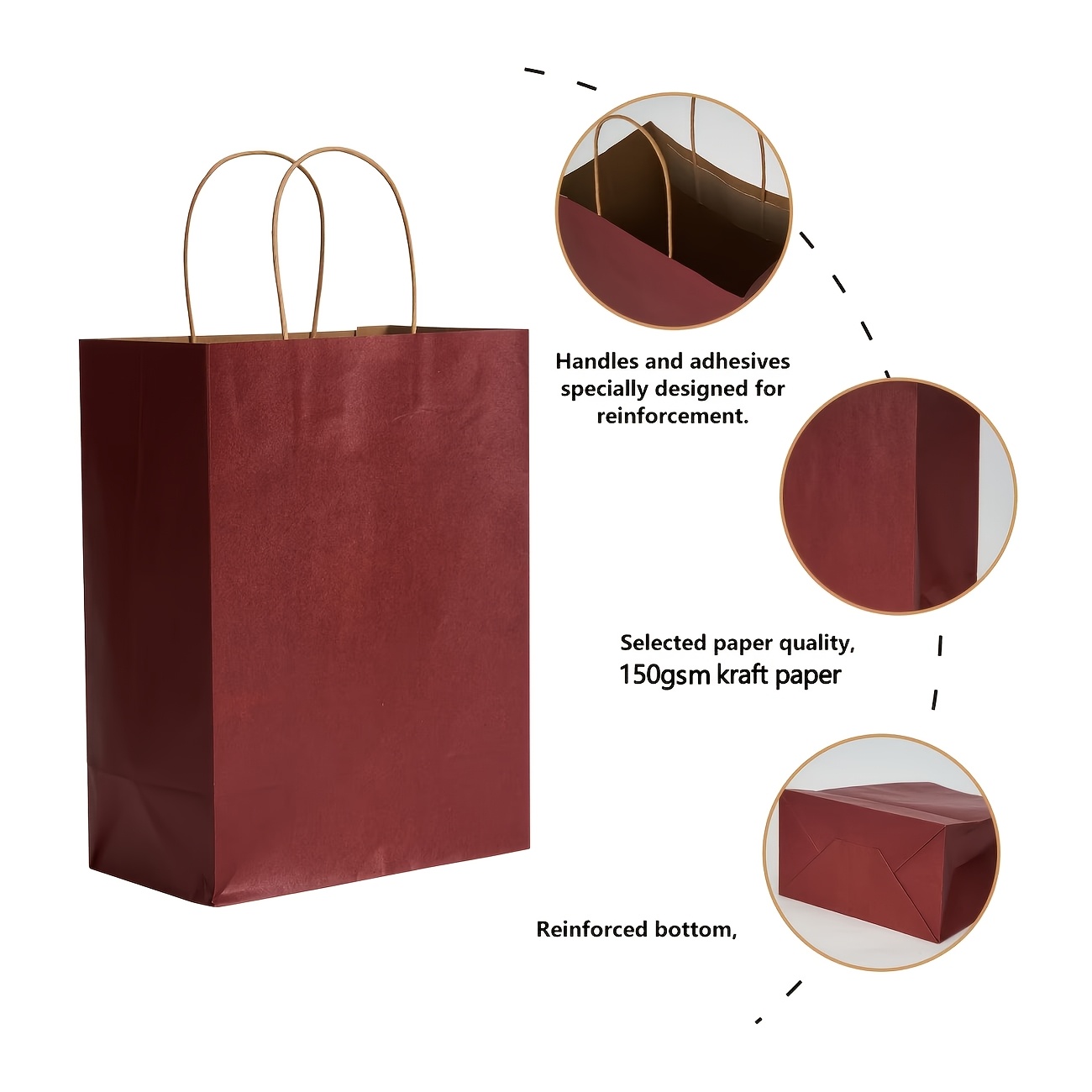 100pcs Red Paper Gift Bags Wit - đánh giá và giá Wedding Supply Shops