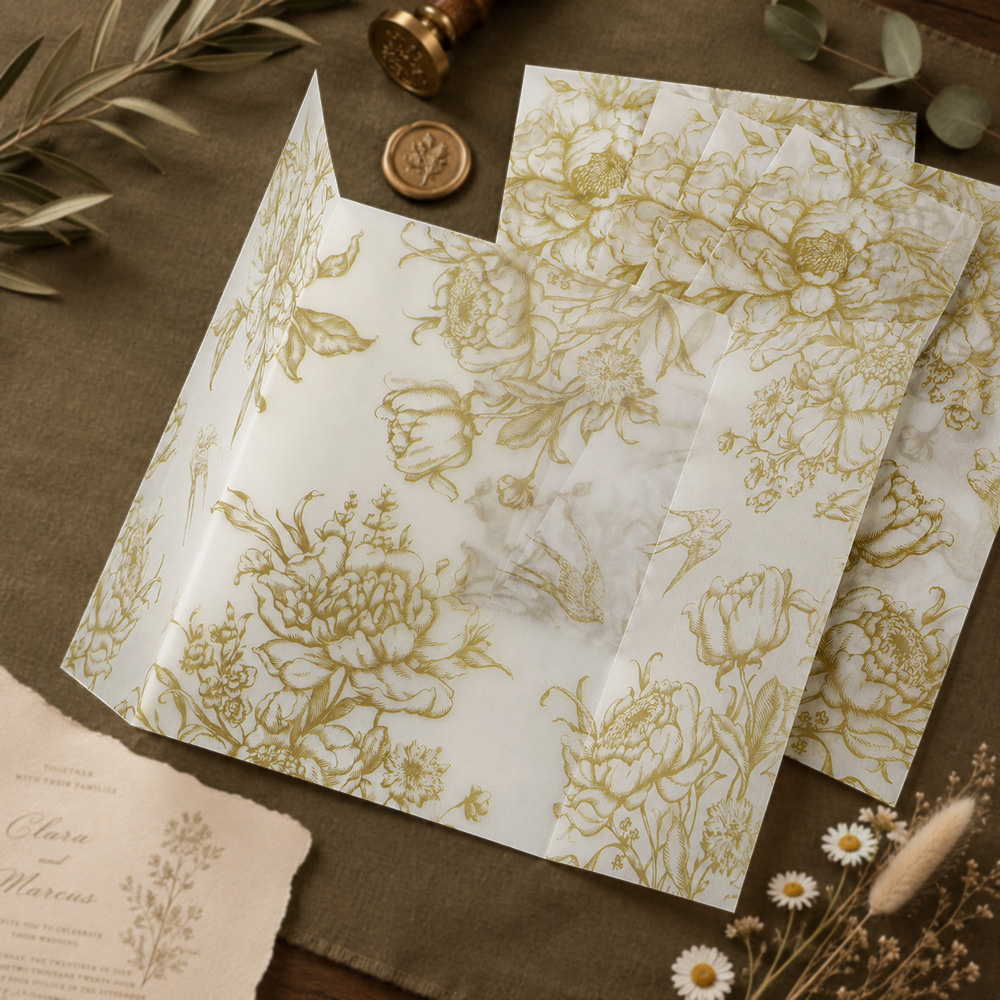 20/50pcs Vellum Wrap with Mono - đánh giá và giá Wedding Envelopes