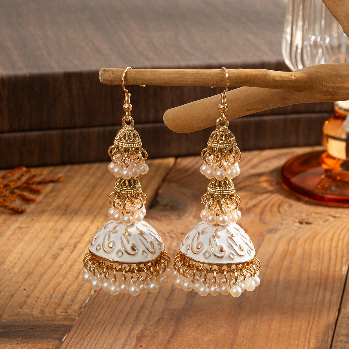 Retro Ethnic Gold Color Jhumka - đánh giá và giá Indian Wedding Supply