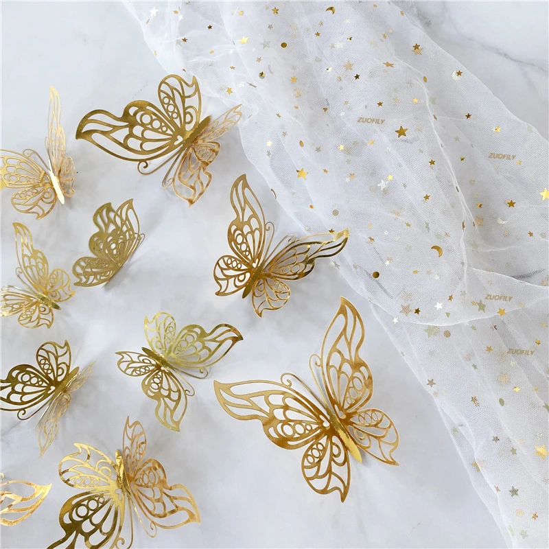 12/36Pcs 3D Hollow Butterfly W - đánh giá và giá Wedding Package Gold