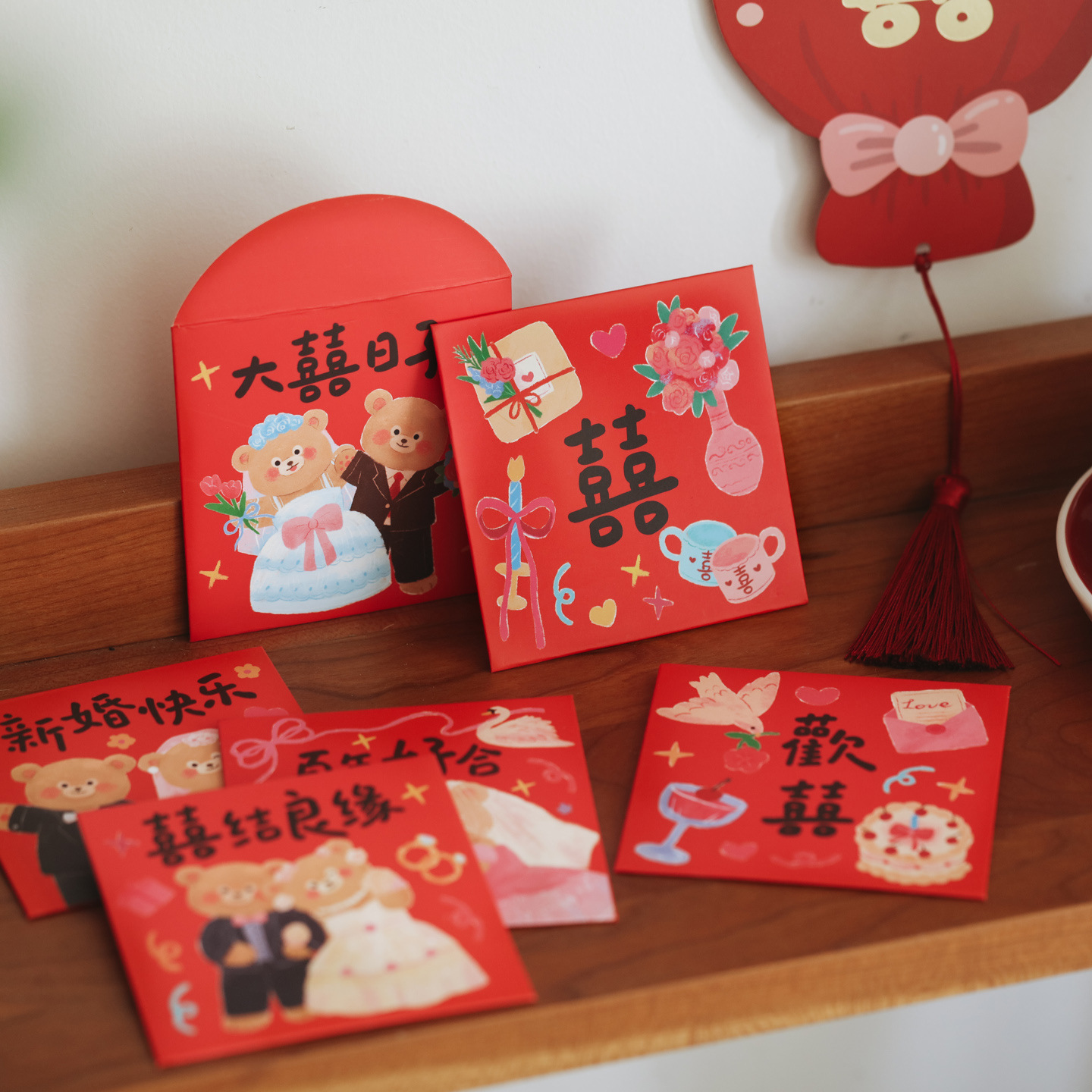 6Pcs Door Blocking Red Envelop - đánh giá và giá Wedding Envelopes