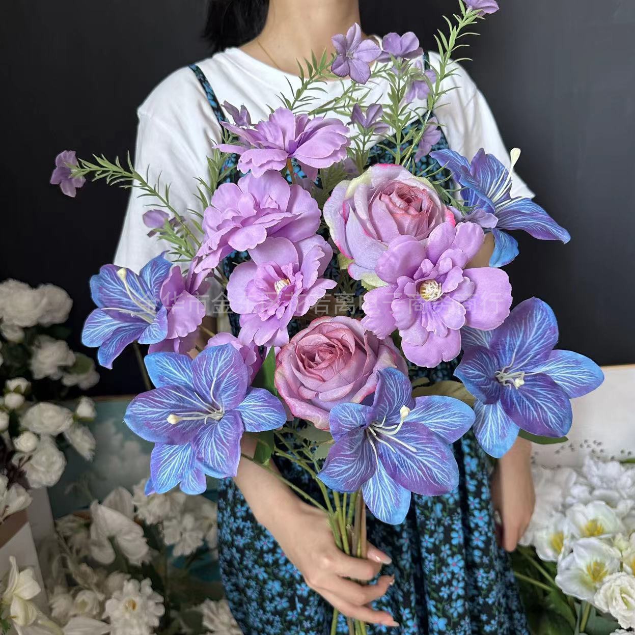 Purple Blue Monet Style Artifi - đánh giá và giá Wedding Supply Shops