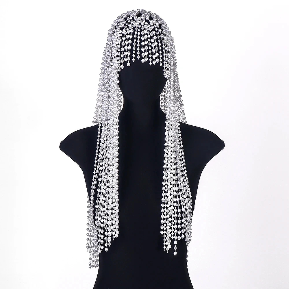 Fashion Pearl Tassel Headpiece - đánh giá và giá Indian Wedding Supply