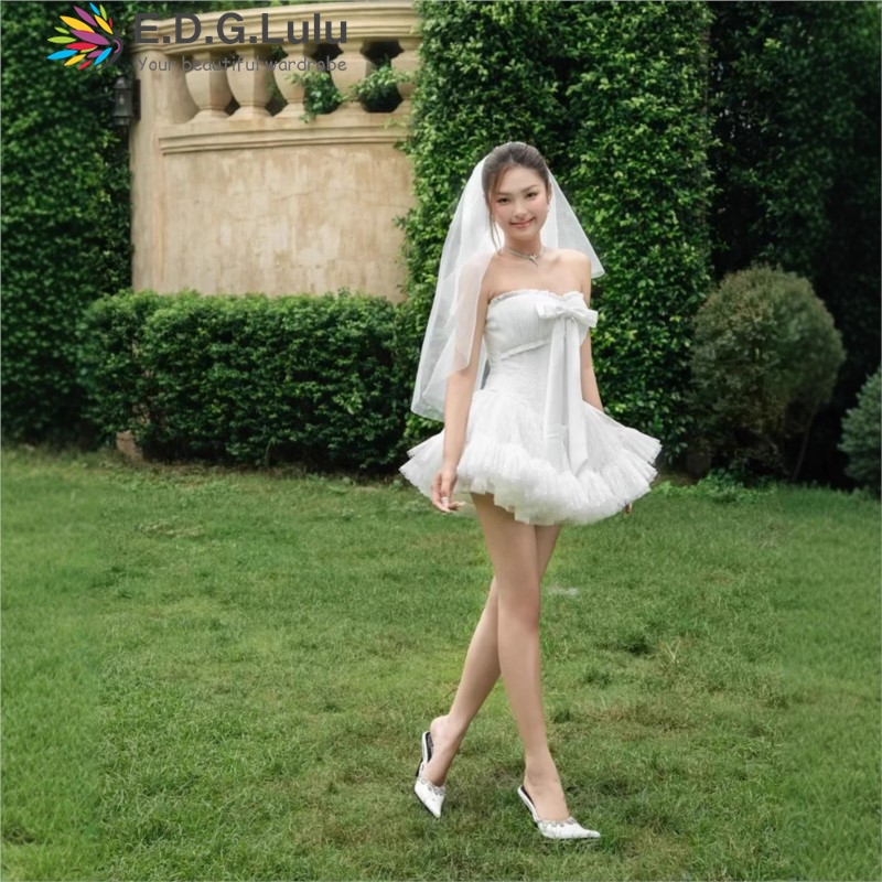EDGLuLu Strapless Bow Elegant  - đánh giá và giá Wedding Lulu